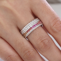 Nouvelles bagues en or massif 18K 14K avec diamants géométriques et pierres précieuses de laboratoire colorées, bague en cristal arc-en-ciel pour femmes et jeunes filles