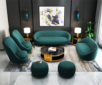 Italienisches Elegantes Atrovirens Wohnzimmermöbel Sektionales Grünes Echtleder-Sofa-Set