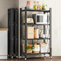 Multifunktion ales faltbares Metall lager regal Kostenlose mehr schicht ige Installation Küchen organisator Trolley Bücherregal für Wohnzimmer