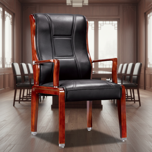 <span class=keywords><strong>Chaise</strong></span> <span class=keywords><strong>de</strong></span> <span class=keywords><strong>bureau</strong></span> <span class=keywords><strong>de</strong></span> style chinois <span class=keywords><strong>en</strong></span> <span class=keywords><strong>cuir</strong></span> PU avec accoudoirs fixes et structure <span class=keywords><strong>en</strong></span> bois massif - Vente directe usine - Product Image 1