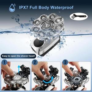 Upgraded 6-in-1 Electric <b>Razor</b> for Men 9D 9-Head Shavers with LED Display IPX7 Waterproof Rotary Shaver for Bald Men - Product Image 4