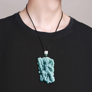 Colgante Étnico de Jadeíta Natural Grado A, Jade Azul Fuego y Agua, para Hombre y Mujer - Product Image 4