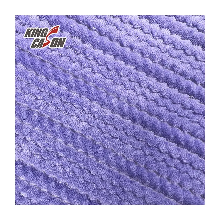 Kingcason diskon besar kemajuan khusus Jacquard ungu flanel bulu tekstil 100% kain poliester untuk pakaian tidur/Sofa