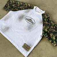 T-shirt en coton pour homme, personnalisé, coupe oversize, prélavé, imprimé DTG, motif camouflage, avec patchs multi-paillettes, idéal pour l'été – Fournisseur