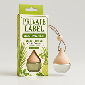 Private Label Lemon Grass Car Air Freshener 6ml OEM | Alcohol Free Car Fragrance | Spain EU - Product Image 2