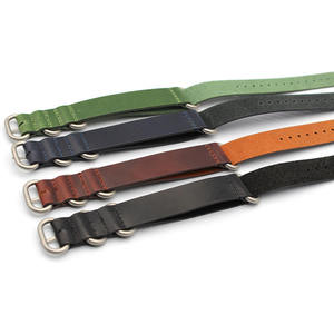 Correa de Reloj de Cuero Genuino Verde Mate de Doble Pasada con 5 Anillos en 16/18/20/22 mm con Hebilla/Retenedor de Acero Inoxidable 304L de Alta Resistencia - Product Image 4