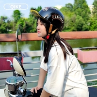 Casco Retro Abierto para Ciclismo, Estilo Béisbol, para Chicas, Material ABS, Certificado 3C, para Motocicleta y Bicicleta Eléctrica, para Todas las Estaciones
