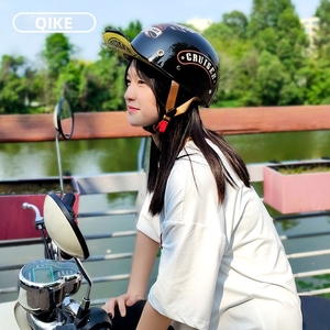 Casque de moto ouvert rétro pour filles, style casquette de baseball, en ABS, certifié 3C, toutes saisons, pour vélo électrique et moto - Product Image 4