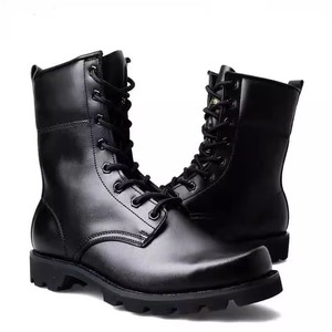 Botas de Combate para Hombre con Punta de Acero, Tacón Bajo, Cuero Genuino, Antideslizantes y Transpirables para Primavera, Otoño e Invierno - Product Image 2