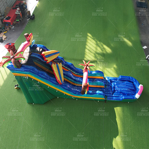 WINSUN Commercial Beach Themed Inflatable Water <b>Slide</b> with <b>Pool</b> Surfboard Rainbow Design for Outdoor Summer Fun Events - Product Image 3