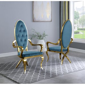<span class=keywords><strong>Fauteuil</strong></span> avec repose-pieds en forme de cabochon, entièrement magnifique, droit à roulettes, King Louis, lot de 2 - Product Image 3