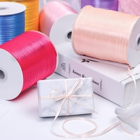 Ruban satiné double face CSFY 1/8 pouce (3-3,5 mm) couleur unie haute ténacité pour boîte cadeau DIY, marque-page, décoration de mariage, étiquette 100%