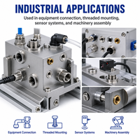 Insert et adaptateur métalliques filetés usinés CNC de précision sur mesure pour l'automatisation de machines industrielles et l'assemblage mécanique