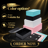 Boîte cadeau rigide en carton magnétique pliable avec logo personnalisé, finition laminée, emballage de luxe avec couvercle rabattable pour vêtements et chaussures