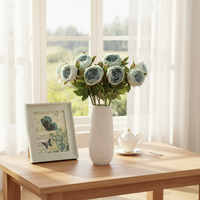 Fleur artificielle en soie faite à la main de 55 cm, pivoine ou rose, pour hydrater les mains [Promotion] – Décoration pour mariage et Noël