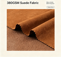 Tissu en suède tissé 100 % polyester en stock, 380 GSM, largeur 150 cm, tissu brossé effet suède pour vêtements, textiles de maison, chaussures/ameublement