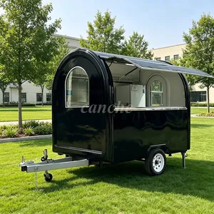 Carrito de Comida Móvil Negro de Alta Calidad de 2.2m, Remolque Comercial para Helados y Postres - Product Image 1