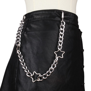 โซ่คาดเอวสไตล์พังก์สตาร์เมทัลแบบชั้นเดียว โซ่หนาสำหรับผู้หญิง สวมใส่ได้ทุกวัน ทำจากโลหะผสมสังกะสี - Product Image 2