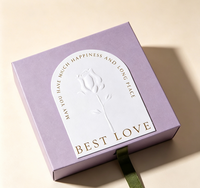 Boîte cadeau de luxe avec tiroir, rose en relief, ruban, fermeture magnétique, matériaux recyclés, boîte d'emballage en papier avec languette, bijoux