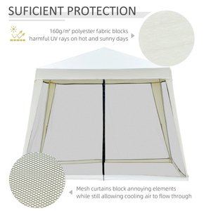 2026 Summer Hot Sale 10 x 10 Beige <b>Canopy</b> Party <b>Tent</b> with Mesh Sidewalls Outdoor Gazebo Sun Shade Patio Cover - Product Image 4