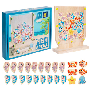 Jeu de société interactif parent-enfant double bataille, arène de combat en bois éducative pour jouets de <span class=keywords><strong>club</strong></span> de pêche à la ligne - Product Image 4