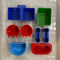 Bouteille d'alimentation en plastique, 10 pièces, bol d'alimentation pour poules, cailles, pivots, accessoires d'alimentation pour animaux 11x7,4 cm