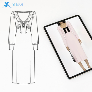 Abiti di <span class=keywords><strong>lino</strong></span> Casual personalizzati fabbriche di taglio e cucito manica lunga donne produttori di <span class=keywords><strong>abbigliamento</strong></span> femminile - Product Image 1