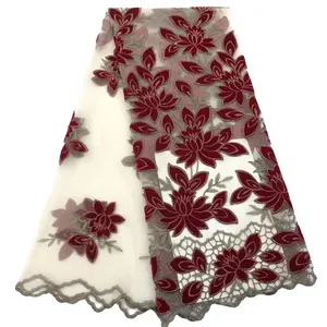 tecido de veludo floral do vintage Suppliers-Quadrados de tecido de veludo tecido de veludo do vintage floral atacado tecido com lantejoulas
