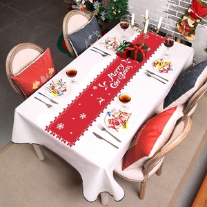 Familia Navidad vacaciones <span class=keywords><strong>Mesa</strong></span> Lino cena fiesta <span class=keywords><strong>Mesa</strong></span> decoración Navidad copos ciervo <span class=keywords><strong>fieltro</strong></span> rojo <span class=keywords><strong>camino</strong></span> <span class=keywords><strong>de</strong></span> <span class=keywords><strong>mesa</strong></span> - Product Image 6