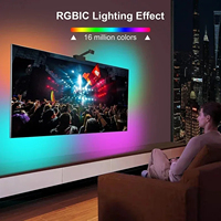 Kit Lumière TV d'Ambiance Intelligente 16.4FT avec Boîtier de Synchronisation Musicale, Bande LED RGB Rétroéclairage à Changement de Couleur et Télécommande
