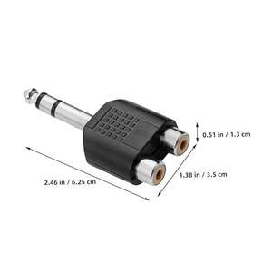 Adaptador de 6,5 mm a RCA dual hembra, convertidor de audio de 3 pines para conexión de micrófono AV - Product Image 2