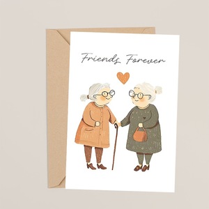 Carte de vœux pour meilleurs amis pour toujours, cadeau de la Saint-Valentin, anniversaire, avec enveloppe - Product Image 2