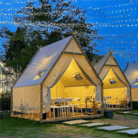 Tente de camping en bois de style maison triangulaire, pour le camping en plein air, les sites pittoresques, les séjours en homestay, les barbecues, les fermes, les tentes de camping