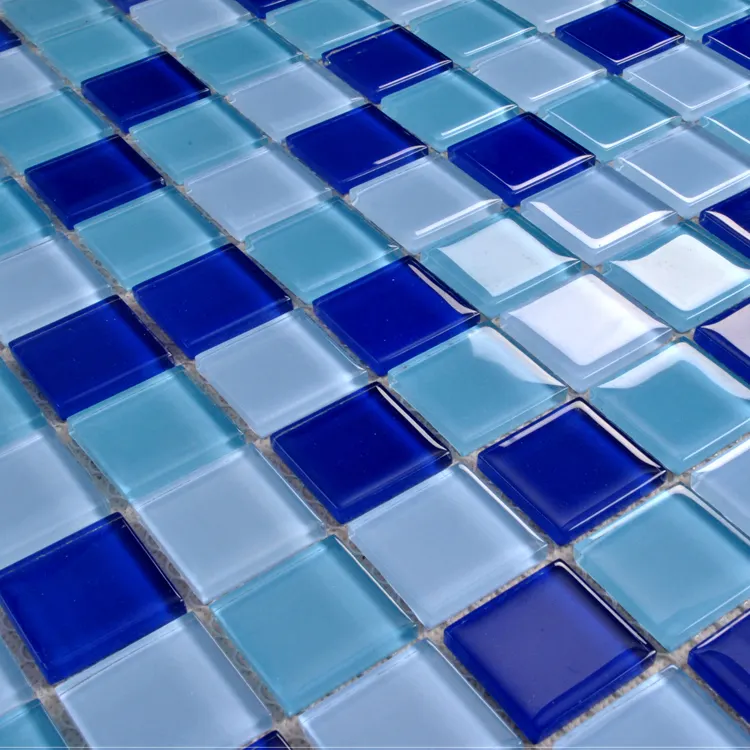 Giá Rẻ Giá hồ bơi Tinh thể thủy tinh Gạch Mosaic đa màu sắc khảm