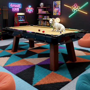 Table de billard de <span class=keywords><strong>luxe</strong></span> à prix de gros usine, design transparent, pieds en bois, table de billard moderne en verre cristal clair, 8ft 9ft - Product Image 1