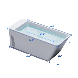 Bain de glace Iceglax pour la récupération des athlètes - Bain froid en acrylique avec refroidisseur intégré de 1 CV - Bain de glace tout-en-un - Product Image 2
