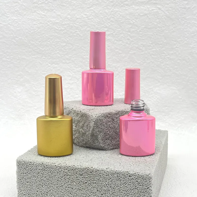 8Ml 10Ml 15Ml Oem Lege Nagellak Gellak Flessen Leeg 10Ml Fancy Roze Glazen Fles Voor Nagellak