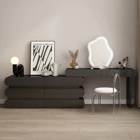 Table de toilette multifonction de luxe pour salon, bureau de maquillage et table d'étude avec chaise