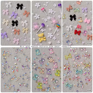 Décoration d'ongles 3D en résine acrylique effet aurore, nœud papillon, accessoire de beauté pour manucure, autocollant, strass, breloque, outil de salon DIY, vente en gros en vrac - Product Image 2
