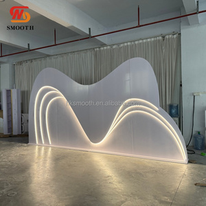 Smooth Acrylic Wave Shape Backdrop LED <b>Light</b> Panel Modern Wedding Decoration Craft Stand - Product Image 1