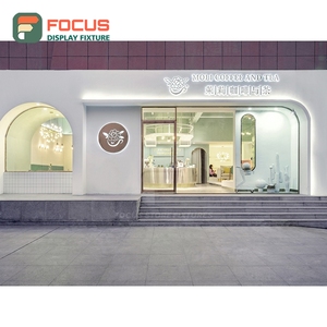 High Capacity Cafe Service <b>Counter</b> Tempered Glass Panel Cup Lid Condiment Zone Front Service <b>Counter</b> - Product Image 2