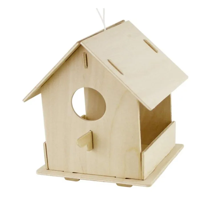 الفن حرفة الخشب اللعب 3 د اللوحة لغز منزل الطيور DIY خشبية تجميع نموذج بناء أطقم منزل الطيور حرف خشبية