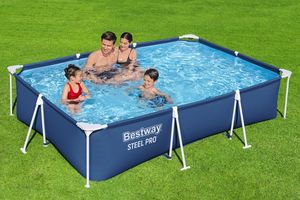 <span class=keywords><strong>Bestway</strong></span> 56411 Durable PVC Acero Rectangular Exterior Sobre el suelo <span class=keywords><strong>Piscinas</strong></span> Bomba de filtro Europea Marco de metal - Product Image 2