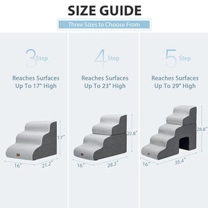 Nuevas escaleras modernas para perros y mascotas, escaleras duraderas antideslizantes de espuma de alta densidad para perros y mascotas para cama alta - Product Image 4