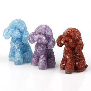 Nieuwe Stijl Natuurlijke Kristal Genezende Energie Amethist Steen Teddyvormige Epoxyhars Kristallen Chips Ambachten Mascotte Voor Dec - Product Image 5