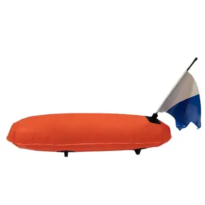 Inflatable PVC Torpedo Buoy Float with Dive Flag and Tow line -Safety device for Diving, Freediving, Spearfishing, Snorkeling