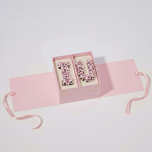 Boîte cadeau pliante de luxe FX, petite, design personnalisé, bouquet de fleurs, boîte cadeau pour la Saint-Valentin avec ruban - Product Image 2