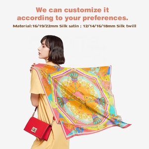 14Mm Lụa <span class=keywords><strong>Twill</strong></span> Vải 100% Dâu Lụa Vuông Khăn Tùy Chỉnh In Ấn Cho Phụ Nữ - Product Image 3