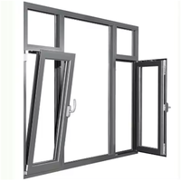 Portes et fenêtres modernes verticales insonorisées en alliage d'aluminium et verre, double vitrage trempé, battantes, isolantes thermiquement, pour cuisine et extérieur