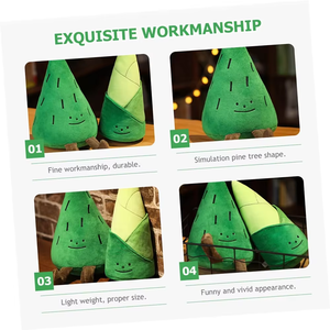 Kawaii Smile Expression Bamboo Shoot Cojín con piernas <span class=keywords><strong>Plantas</strong></span> verdes <span class=keywords><strong>Reconocer</strong></span> Herramienta de felpa Bamboo Plushie Juguetes de aprendizaje para niños - Product Image 4